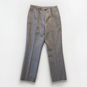 Pendleton Pants Women Sz 12 Neutral‎ Check Plaid Wool Trousers Career Office